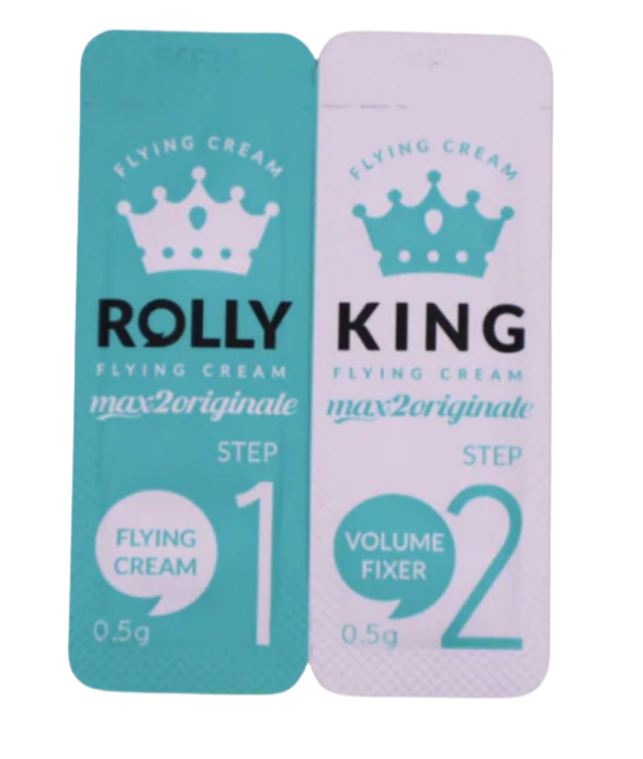 Two packages of 'Flying Cream' by Rolly on a white background
